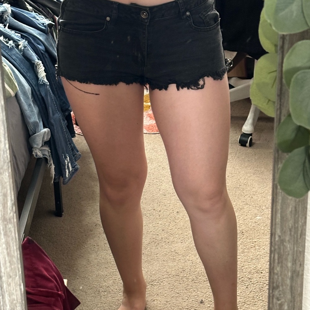 Women's Black Denim Shorts
